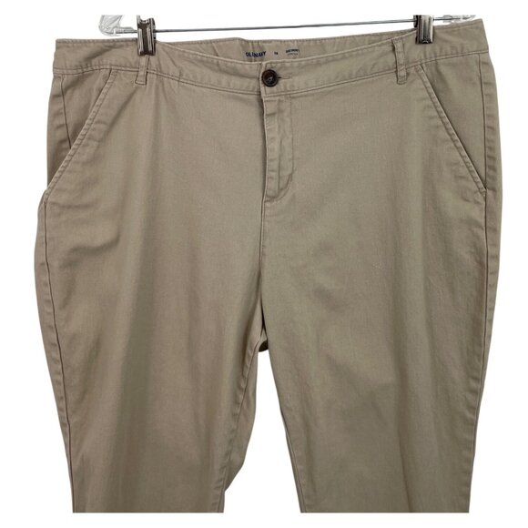 Old Navy Skinny Stretch Uniform Pants Chino Rolled Oats Khaki Womens Size 18 - Picture 3 of 8